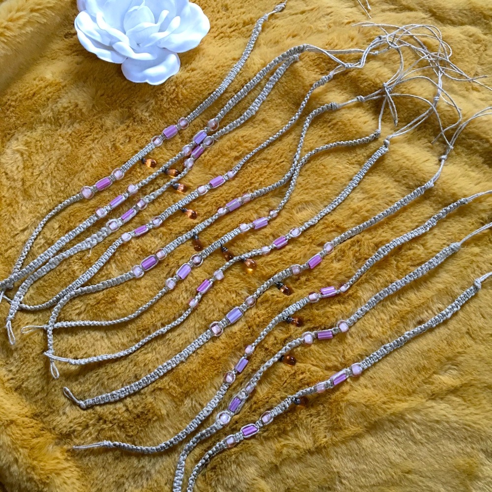NEW TWINE BEADED CHOKER NECKLACE